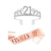 CUCU Cloth Shoulder Strap Sash Crown Set For Birthday Party Costume Prop