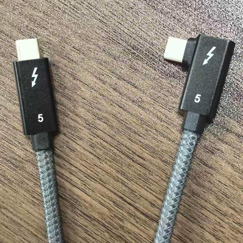 Двойной угловой кабель USB5 для передачи данных с разъемами Type-C, поддержка проекции 16k, высокая скорость 80 Гбит/с, быстрая зарядка 240 Вт, совместим с USB4 и Thunderbolt 5
