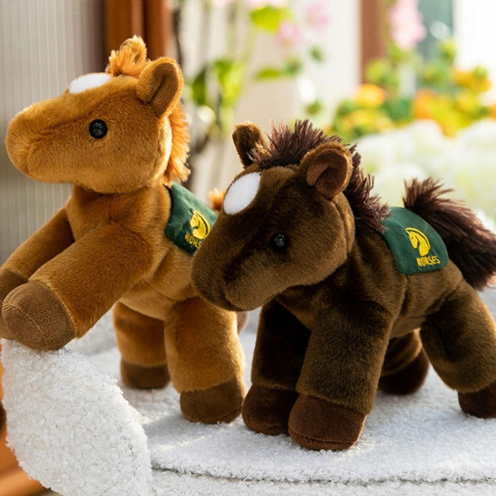 Simulation Horse Realistic Horse Stuffed Toy Stuffed Animal Horned Sheep Plush Toys  Children Toys