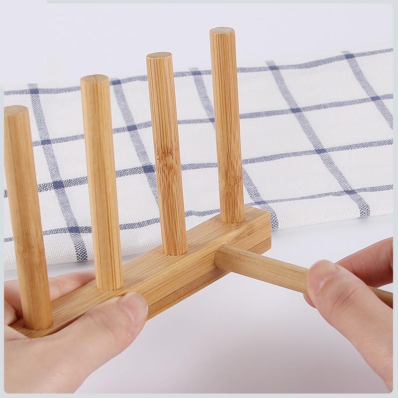 3/6 Layer Bamboo Dish Rack Kitchen Organizer Drying Rack Drainer Organizer Holder Kitchen Essentials Organizer Dish Drainer Shelf