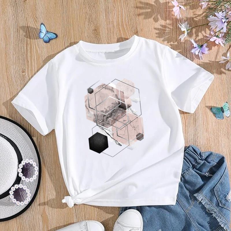 (Азиатский размер) Акварель абстрактный прекрасный стиль милая женская футболка с принтом модная футболка женская женская футболка с коротким рукавом графические футболки