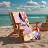 Custom Name Ultra-Soft Beach Towel with Minnie Theme,Ideal for Pool - Camping, Diving - Perfect Travel Essential, Vibrant Beach Towel.