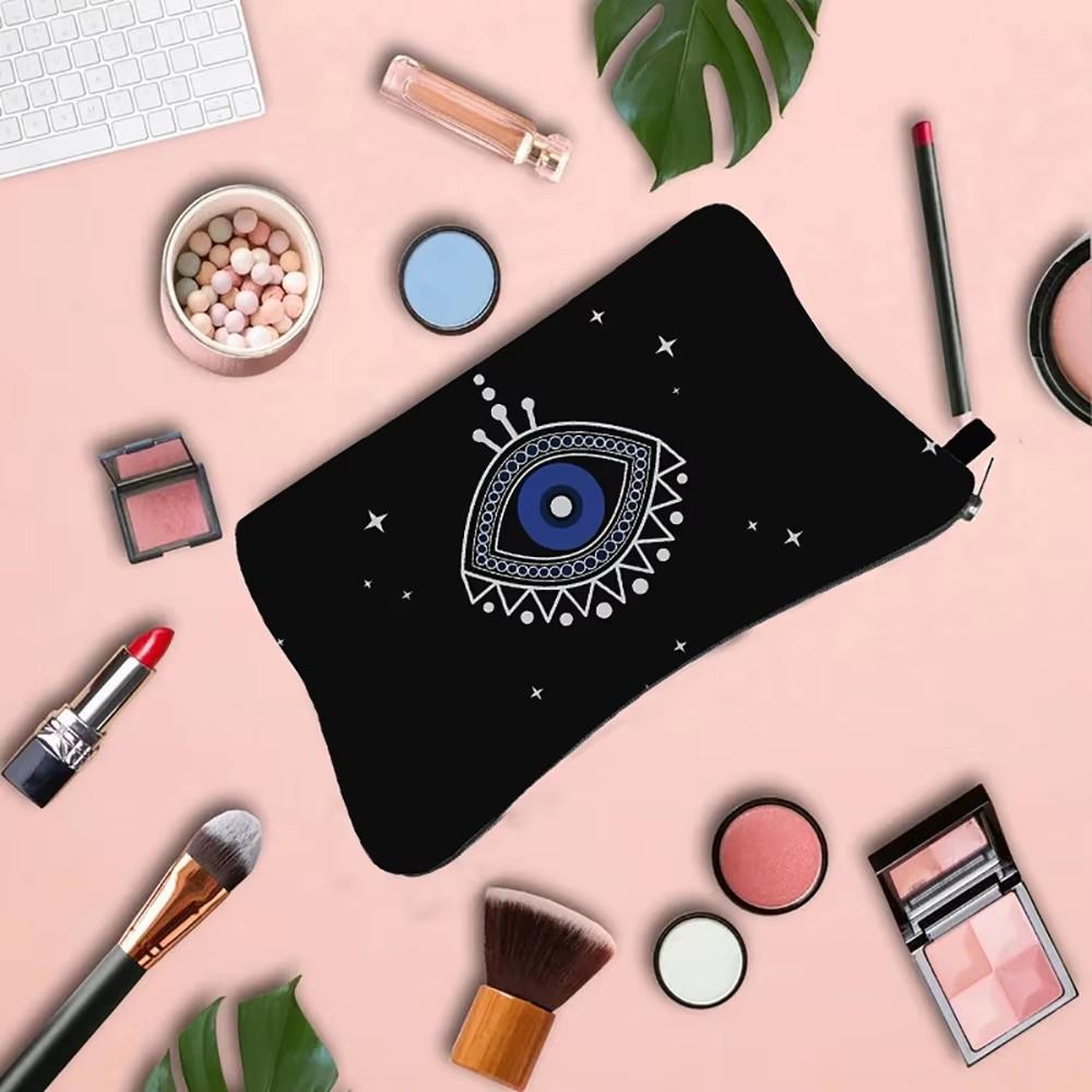 1 шт. косметичка с принтом «Злые глаза», портативная женская дорожная сумка для хранения, косметичка, водонепроницаемая сумка для туалетных принадлежностей для организации косметики