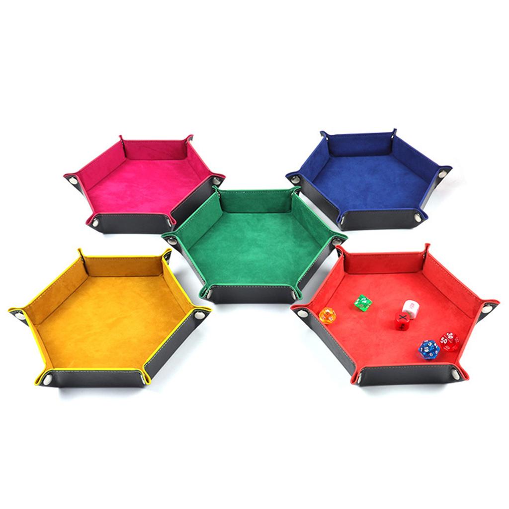 Dice Holder Storage Box Portable Folding Dice Tray Dice Rolling Tray Dice Coin Purse Holder for Home Bar Dice Games