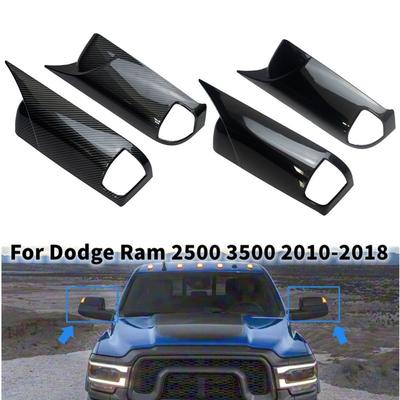 Для Dodge Ram 2500 3500 2010-2018 Автомобильное Зеркало Заднего Вида Боковое Зеркало Крышка Накладка На Крыло Внешняя Облицовка Двери С Поворотником ABS Карбон