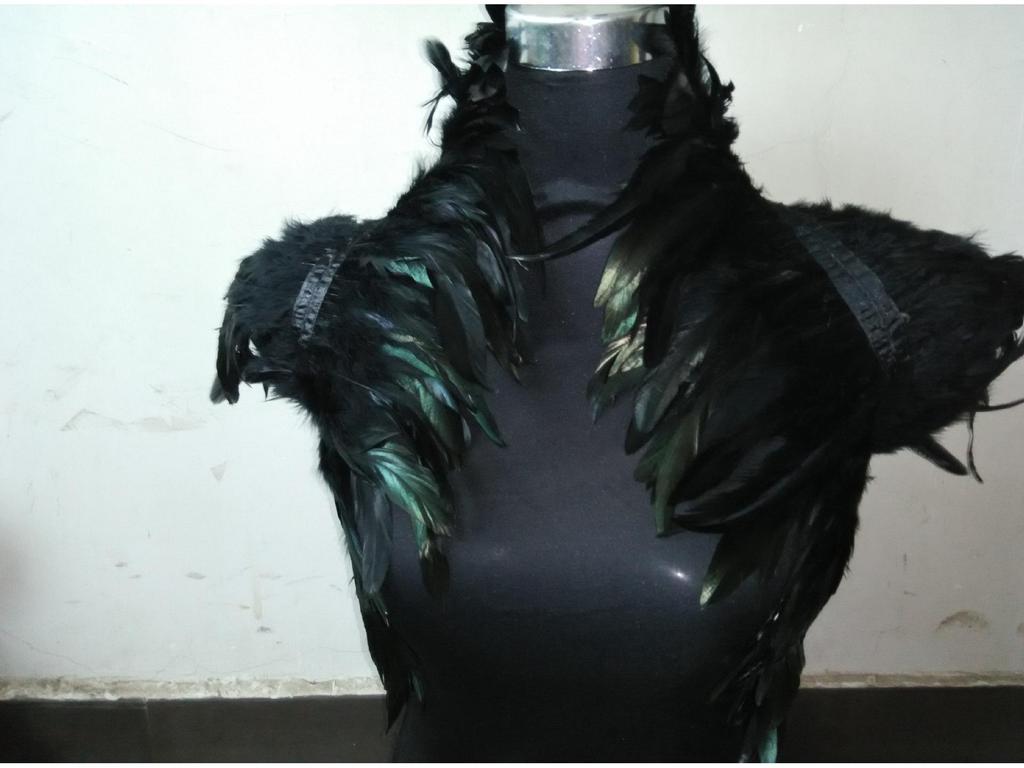 Шоу-накидка из перьев: Элегантный жилет с искусственным воротником и комплект со шарфом