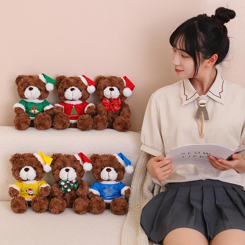 20-23 см кавайный рождественский плюшевый мишка, плюшевые игрушки, плюшевые куклы, мягкие подруги, детские подарки на Новый год