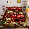 Christmas Printed Comforter Cover Set Twin Size Bedspreads Polyester Superior Fashion Cute Home Bedding