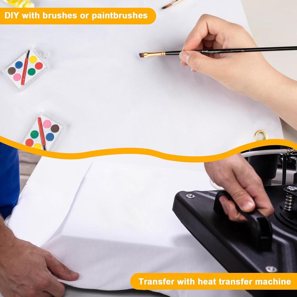 4 Pcs Sublimation Banners Blank, 2x6 Feet Large White Polyester Oxford Cloth Banner with Hanging Ropes, DIY Sign Banners for Painting, Writing,