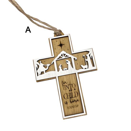 Yousheng Christian Nativity Ornaments Wooden Christmas Tree Religious Decorations Faithful Bible Verse Ornaments Christian Gifts