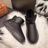 Зимние женские ботинки большого размера, новые, на толстой подошве, короткие, с мехом и утолщенные, водонепроницаемые, кожаные, утепленные хлопком