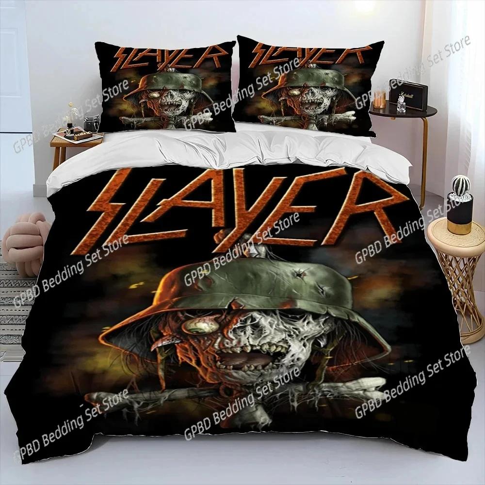 Одеяло 3D-печать Slayer Музыкальная группа Хэви-метал Комплект постельного белья Спальня Мягкий Современный S Удобное Стеганое одеяло
