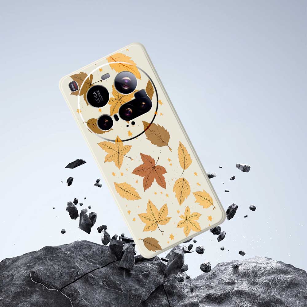 For Xiaomi 15 Ultra Case Maple Leaves Pattern Printing Straight Edge TPU Phone Back Cover