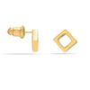 S925 Sterling Silver 18K Gold-Plated Square Open Stud Earrings for Women Teen