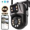 New 4K 8MP Wifi Camera PTZ Dual Lens Dual Screen Security HD IP Camera Outdoor Waterproof Ai Tracking Surveillance Onvif ICsee