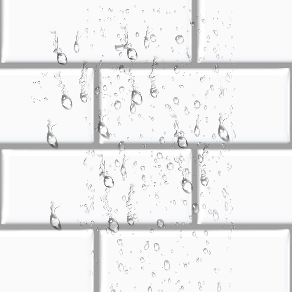 Waterproof Self Adhesive White Subway Kitchen Bathroom Wall Tiles 3D Tile Sticker Peel and Stick