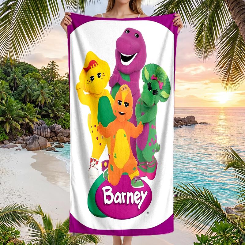 Пляжное полотенце Barney Fashion: Идеально для летних приключений Мягкое, впитывающее и быстросохнущее, подходит для плавания и купания