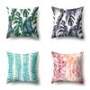 Polyester Pillowcase Ins Style Plant Flowers Nordic Printed Peach Leather Velvet Cushion Cover Sofa Waist Cushion Cover