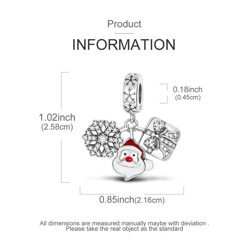 Winter 925 Sterling Silver Original Christmas Charms Bead Pendant Fit Original Bracelet Necklace For Women DIY Jelwelry Gift