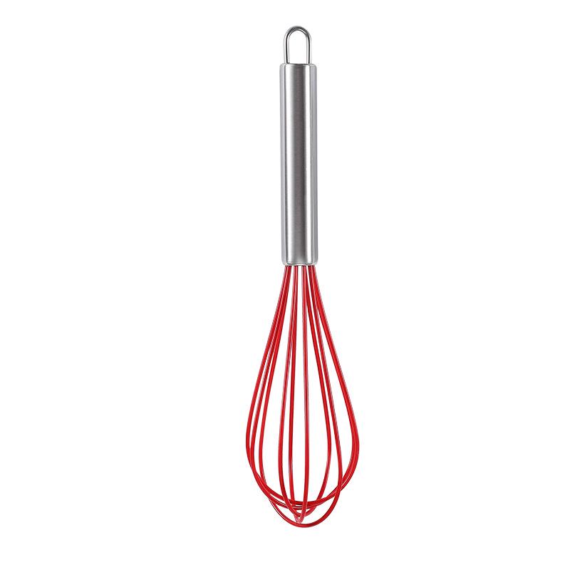 Silicone Handle Stainless Steel Egg Beater & Whisk Baking Tool