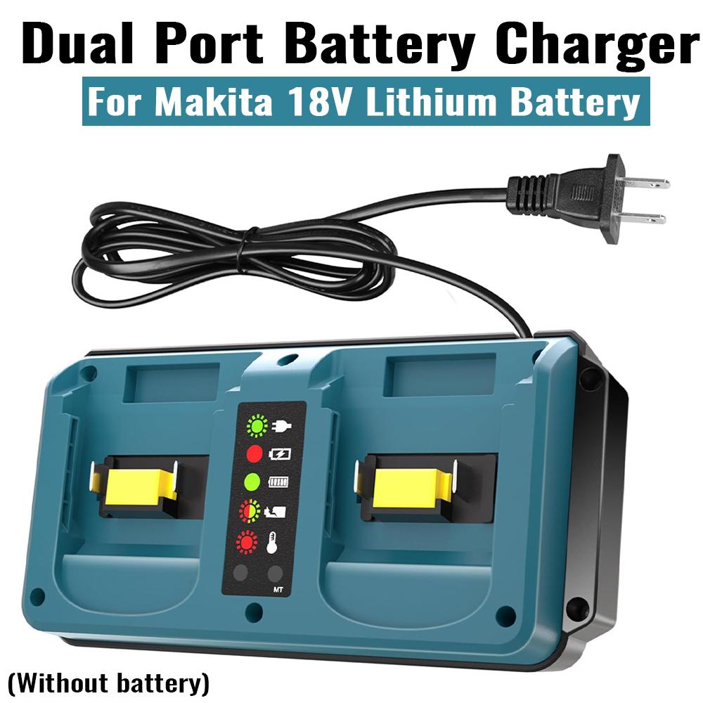 Двухпортовое зарядное устройство, замена для зарядного устройства Makita 18V, для аккумуляторов Makita 11.1V-18V LXT Li-ion BL1811 BL1811 BL1811 BL181
