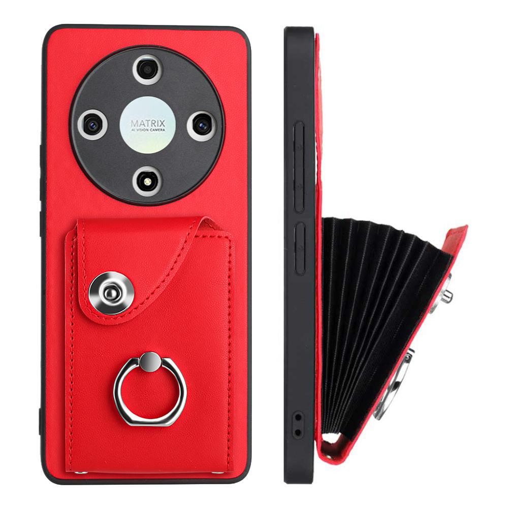 Accordion Folding Wallet Card Holder with RFID Shielding Material Phone Case Ring Holder Leather Case for Huawei Honor 90 X50i X9A X8B X9B MAGIC5 Lite