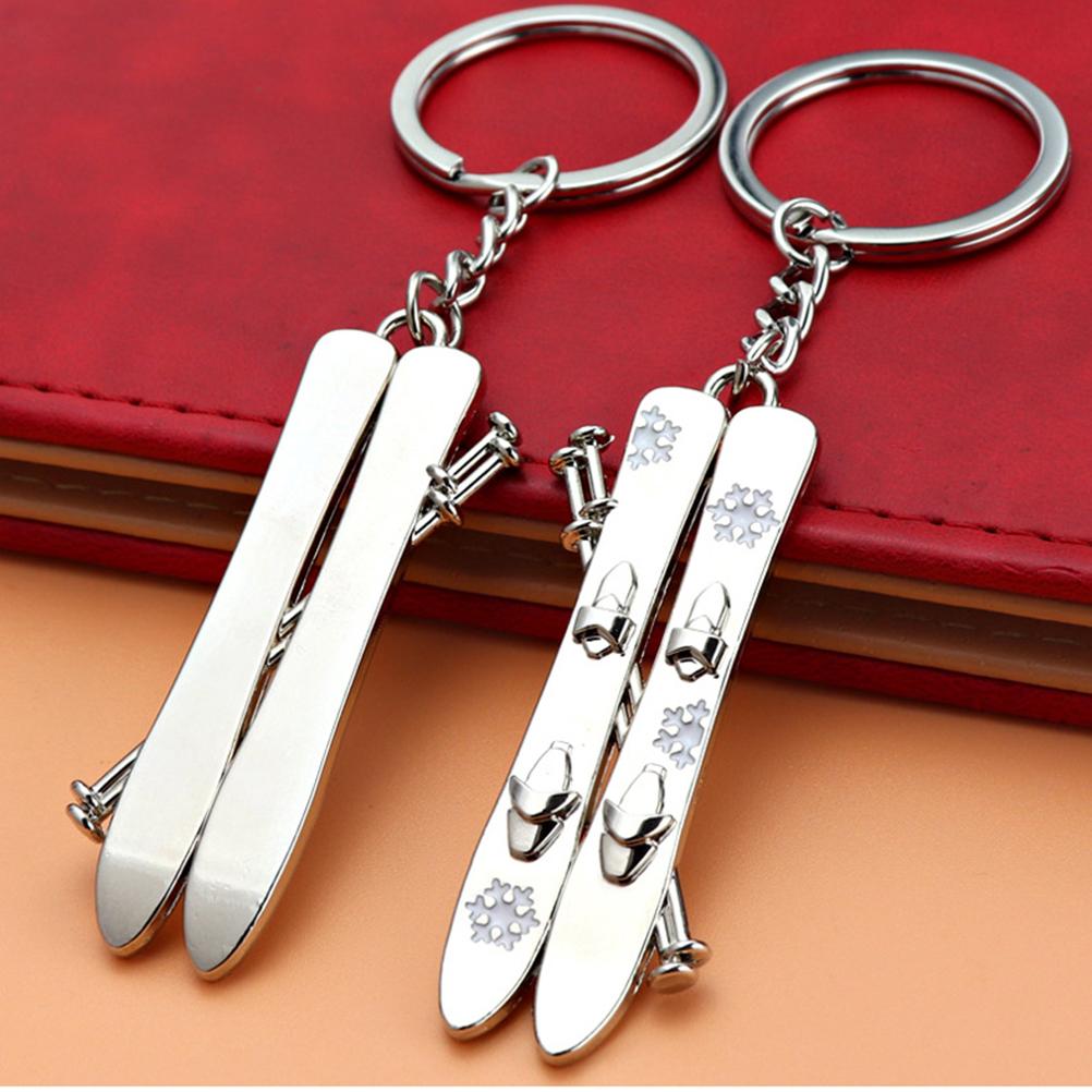 2Pcs 2022 Winter Sports Games Ski Keychain Ski Sports Key Ring Skier Keychain Sports Charm Skiing Gift for Skier Ski