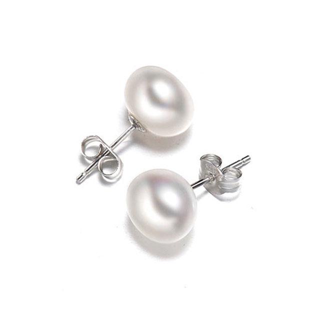 SHDIYAYUN  6A Simple Classic 925 Silver Pearl Earrings Natural Freshwater Pearl Stud Earrings for Women Jewelry