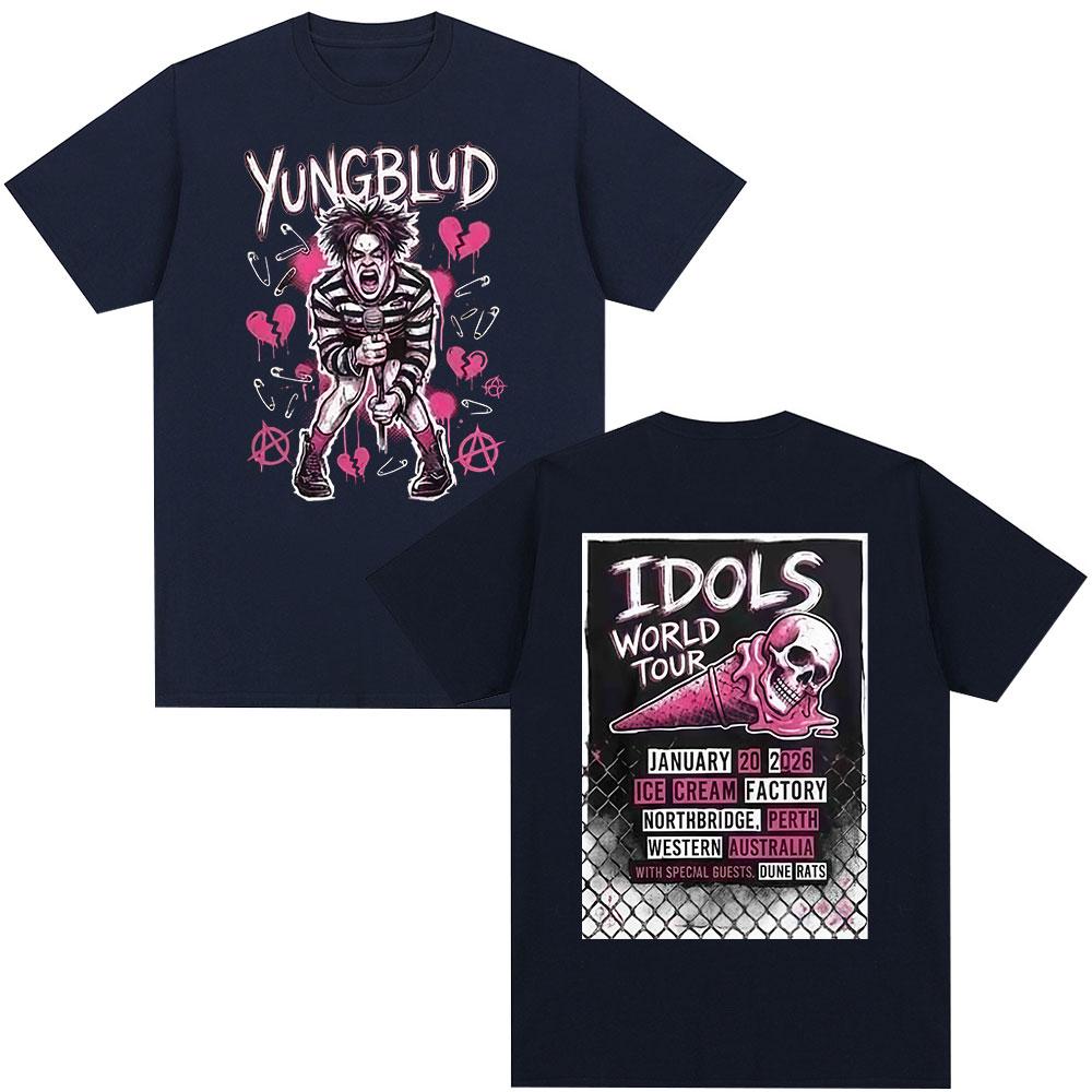 Певец Yungblud IDOLS Мировой Тур Футболки Унисекс Одежда Мода Короткий Рукав Футболка Хлопок Лето Оверсайз Футболка Топы