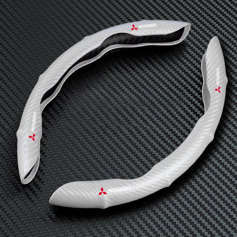 Universal Car carbon fiber anti slip segmented steering wheel protective cover For Mitsubishi ASX Lancer Pajero Outlander L200 IR3
