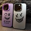 Чехол-бампер с рисунком улыбающегося лица для iPhone 17 16E 16 15 14 Plus 13 12 11 Pro Max Матовый Защитный Ударопрочный Чехол для Телефона