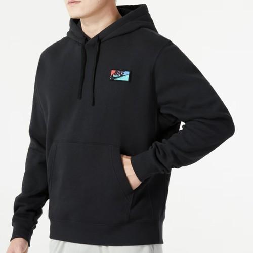 Nike Однотонная толстовка с капюшоном и длинным рукавом для мужчин, черная