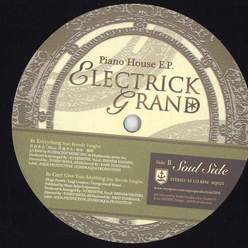 12-дюймовая пластинка ELECTRICK GRAND Piano House E.p. AQ025 AQUA PRODUCTIO 2010 Япония Танцевальная Электроника Б/У