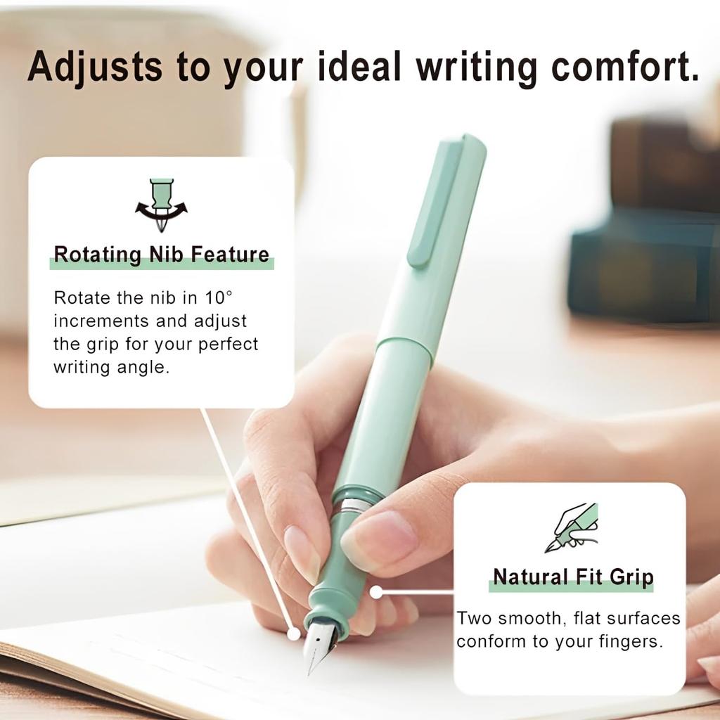 Sailor TUZU Регулируемая перьевая ручка среднего размера с вращающимся пером, естественная посадка, в комплект входят 2 картриджа с чернилами, идеально подходит для начинающих и опытных пользователей. Серая ручка,