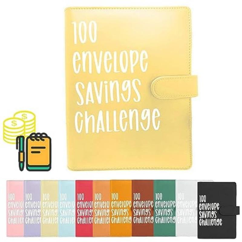 Простой и интересный способ сэкономить 5050 долларов, папка-переплет для бюджетной книги Savings Challenge с конвертами для наличных, книга-планировщик бюджета для составления бюджета, коричневая и черная