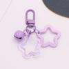 Hollow Five-Pointed Star Bell Pendant Car Hanging Keychain Candy Color Bag Keyring Diy Jewelry Making Key Ring For Women Girl