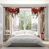 2pcs Windows with A Christm Printed Curtain for Christmas Home Decor - Rod Pocket Window Treatment for Bedroom, Office, Kitchen