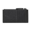 Gucci Double G logo rubber effect zipper closure leather card holder men's black