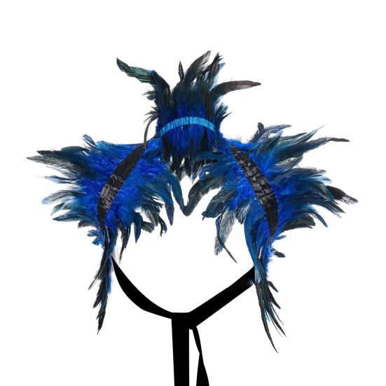 Gothic Style Fake Collar with Layered Feathers Lightweight Durable Fabric Feather Cape Black Shawl Versatile Accessory