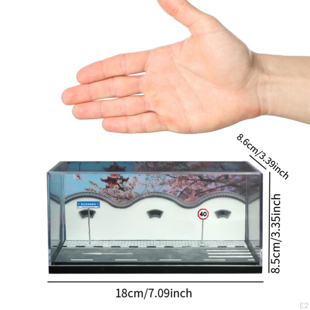 1/64 Model Car Scene Diorama with Storage Box Gift Crafts Toy DIY Park Backdrop