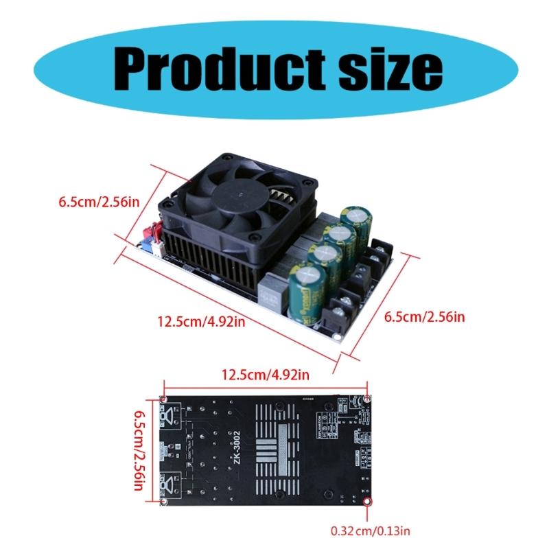 ZK-3002 Digital Power Amplifier Board TPA3255 Chip Amplifier Sound Amplifier Stereo 300Wx2 Bridged 600W Mono Board