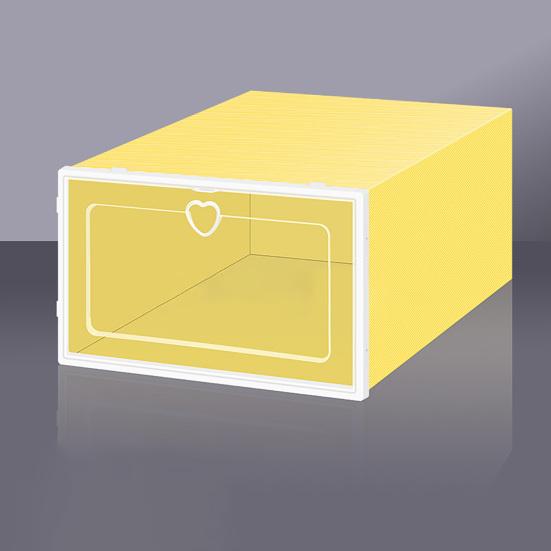 2 шт. коробка для обуви с кольцом в форме сердца, простая сборка, пластиковый ящик для обуви, чехол для домашнего хранения