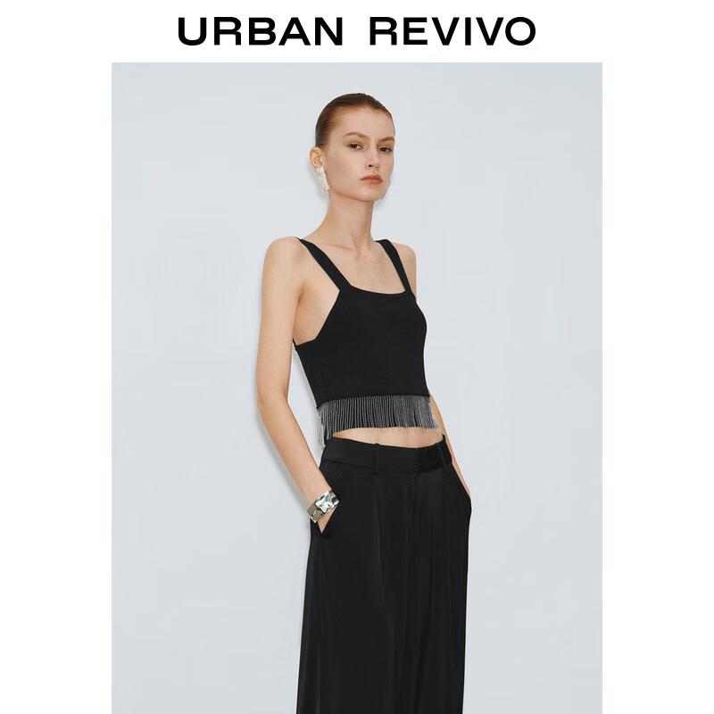 Женский модный укороченный трикотажный топ без рукавов с кисточками