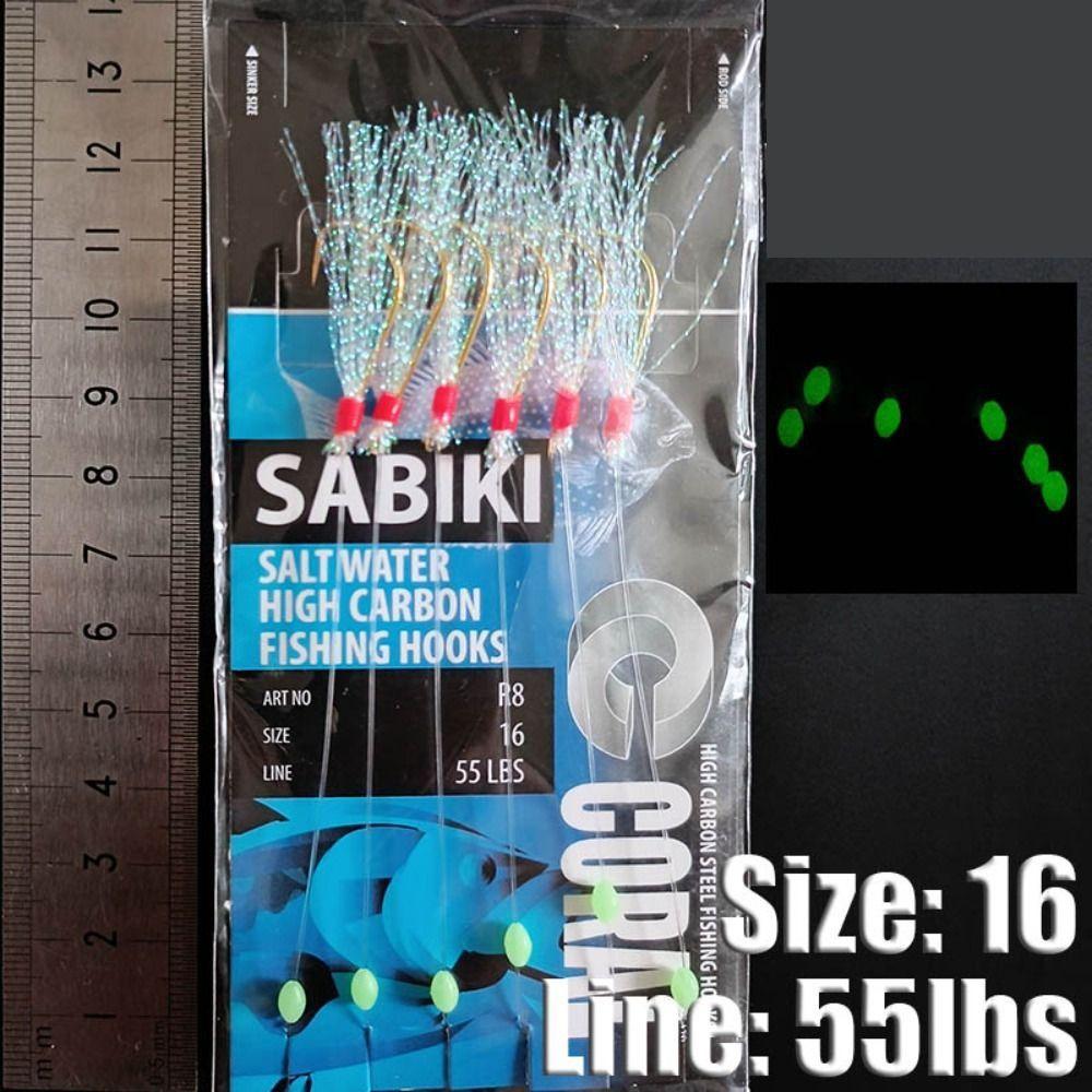 Luminescent Lunker Sabiki Lure Noctilucent Light Fishing Sabiki Rigs Main Line Sea Fishing Tackle