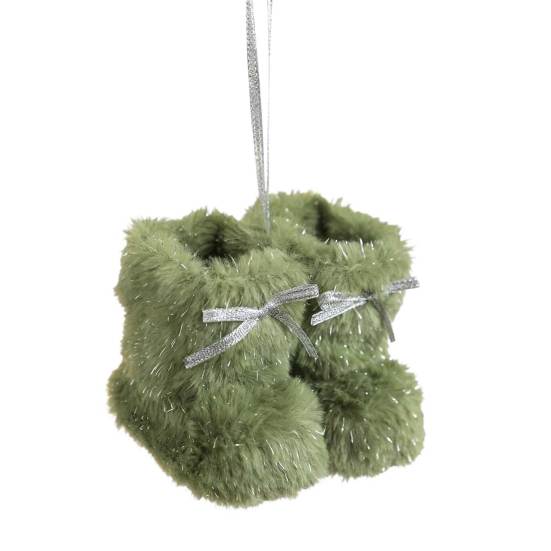 Рождественский сапожок, пушистые туфельки, подвесные украшения на елку, мягкая плюшевая зимняя обувь, подвеска для декора дома и офиса