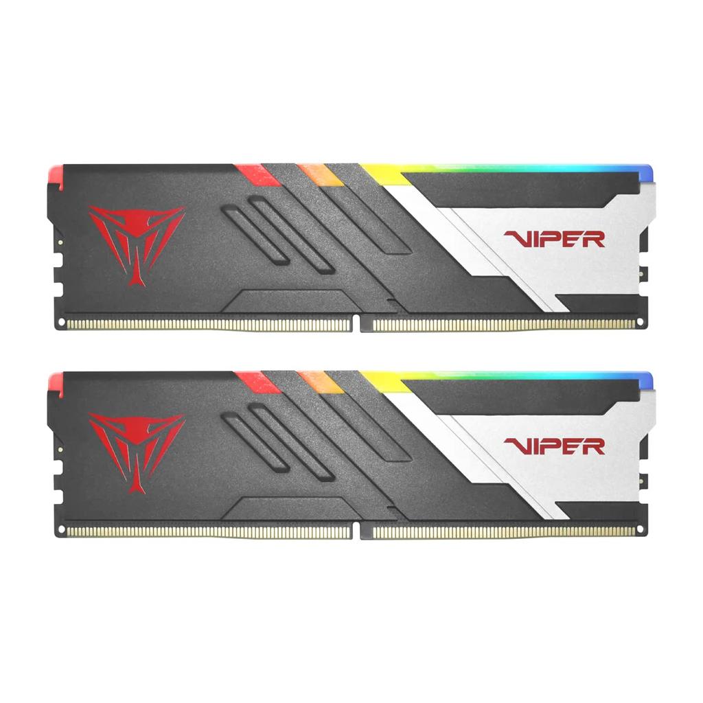 Patriot Viper Venom RGB DDR5 64GB X 5200MHz UDIMM Desktop Gaming Memory KIT PVVR564G520C40K (2 32GB) -