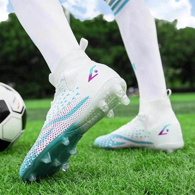 Professional Soccer Shoes Men Anti-slip Lightweight Football Boots Men Grass Training Long Stud Breathable Sports Shoes Men