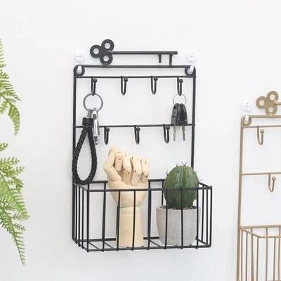 Корзина для хранения на кухне, металлический крючок для ключей, железный декоративный настенный крючок, украшения для дома, полки, аксессуары, принадлежности, украшения