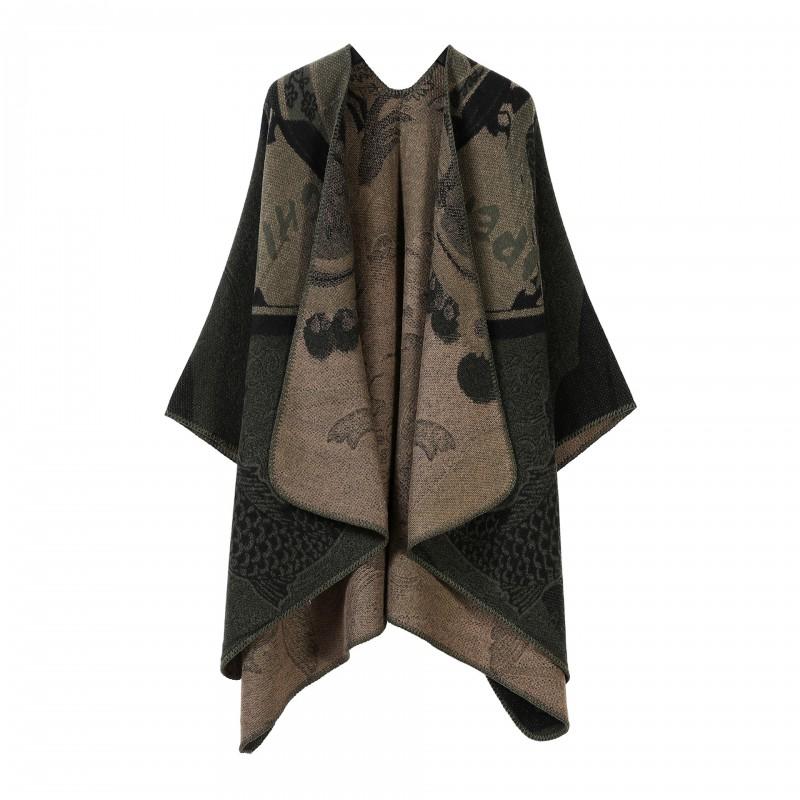 Elegant Vintage Shawl Cape Double-sided Tassel Split Travel Warmth