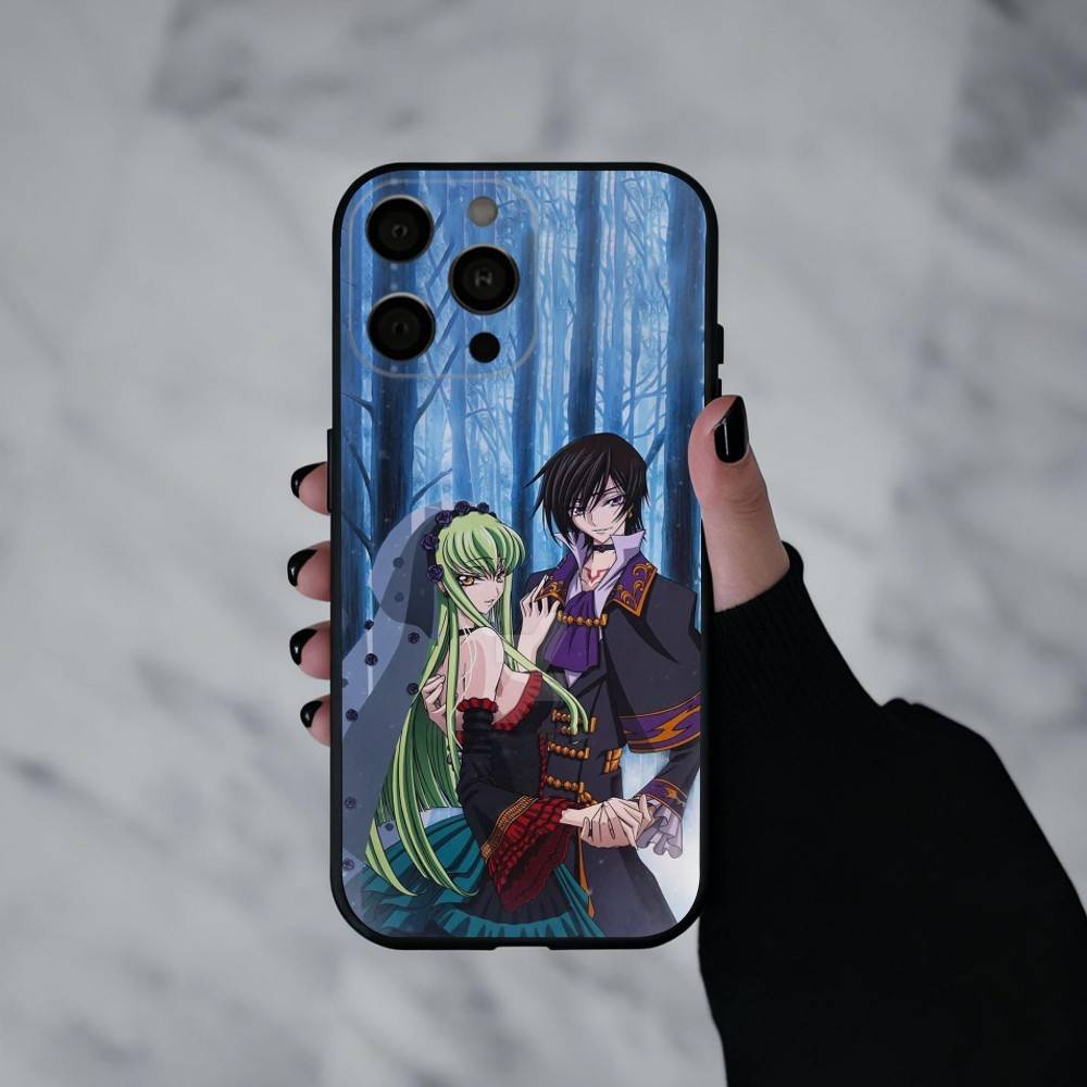 Японское аниме C-Code G-Geass Чехол для телефона для iPhone 17pro,16,15,14,13,12,11 Plus,Pro Max,XS,Мягкий силиконовый черный чехол